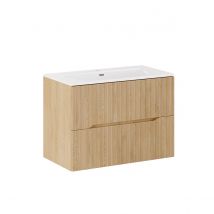 Meuble Simple Vasque Encastrée 80cm Isaline Bois - Bricoman