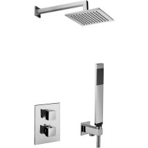 Kit Set Complete Termostatique Pour La Douche Paffoni Level Kitleq518cr/m - Chromé - Acier Inoxydable - Avec Set De Douche - Bricoman