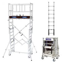 Echafaudage Télescopique - Xtower - Hauteur Travail Max 4.80m + Echelle 2.60m - Xtower/tel-72226 - Bricoman