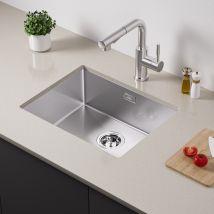 Auralum Max Evier Cuisine-evier Cuisine 1 Bac Inox,55*44*19cm- Evier Nettoyer Pour Installation À Encastrer,à Fleur Ou Sous-plan,eu Modèle - Bricoman