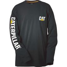 Tee-shirt De Travail Manches Longues Caterpillar Bannière Noir L - Bricoman