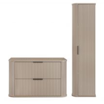 Ensemble Un Meuble 80 Cm Et Une Colonne 35/139 Cm À Suspendre Glamour Cachemire - Bricoman