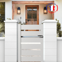 Portillon En Kit Aluminium Sah Dimensions L.1000 (entre Piliers) X H.1500 Mm Couleurs Blanc (ral 9010) - Bricoman