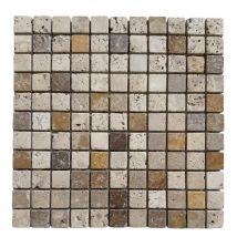 Albedo Pierre - Mosaïque En Travertin Vieilli - Mix 3 Couleurs - 2,5x2,5x1 Cm - Bricoman