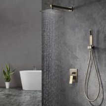 Composition De Douche Avec Tête De Douche 300 Mm - Doré Brossé - Bricoman