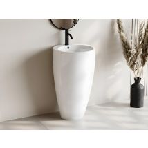 Vasque Sur Pied Cylindrique Blanche - D50 X H83 Cm - Milos Ii - Bricoman