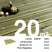 Planches De Terrasse Pin Autoclave Vert Pour 20 M² • Longueur 2,4 M - Bricoman