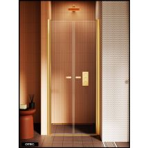 Porte De Douche Battante - 80 X 195 Cm | Golya - Or Brossé - Bricoman