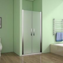 Aica Porte De Douche 90x185cm Porte Battante Verre Satiné Et Anticalcaire Porte Battante En Niche - Bricoman