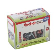 Boîte De 50 Chevilles Bi-matière Fischer Duopower S Avec Vis - Ø 8 X 40mm - Tecnomat