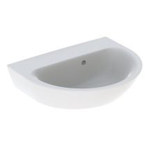 Geberit Renova Lave-mains, Sans Trou De Robinetterie, Trop-plein Asymétrique, Largeur : 50cm, 500.499.01.8, Farbe: Blanc - Bricoman