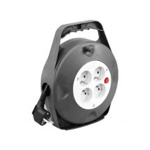 Enrouleur H05vv-f 4 Prises 3g1,5mm² 10m + Coupe-circuit - Gris - Zenitech - Bricoman