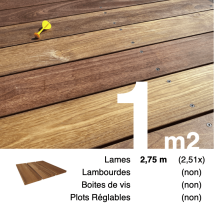 Planches De Terrasse Bois Exotique Cumaru Pour 1 M² • Longueur 2,75 M - Bricoman