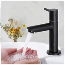 Cecipa Max Robinet De Lavabo Noir Robinet Pour Salle De Bain Robinetterie De Lavabo Avec Bec Robinet Seulemtent Pour L'Eau Froide,eu Modèle - Bricoman