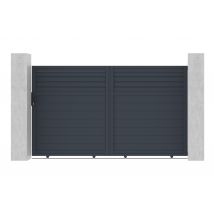 Portail Coulissant 3m Carpatia H.180cm Aluminium Gris - Bricoman