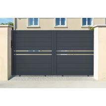 Portail Coulissant 3m Cimone H.160 Aluminium Gris - Bricoman