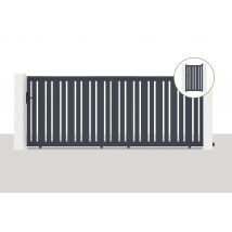 Portail Coulissant 4x1,6m Veymont + Portillon 1m Veymont H.1,6m Gris - Bricoman