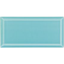 Carrelage Mur Brillant Ceragni Biseauté Metro Bleu Tiffany 1740 | 7,5x15 (carton Avec 44 Unités = 0,5 M2) - Bricoman