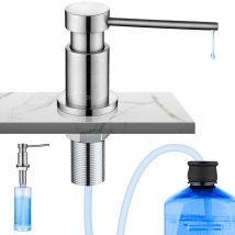 Cecipa Max Distributeur De Savon De Cuisine Brossée Distributeur De Savon Avec Récipient De 300ml + Tuyau D'Extension En Silicone De 1,25m,eu Modèle -