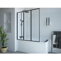 Pare Baignoire Pliant En Métal Style Atelier - Noir Mat - 120 X 140 Cm - District - Bricoman