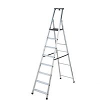 Escabeau Professionnel Sécurisé 8 Marches Hailo Alu Plateforme Pehd - Bricoman