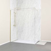 Paroi De Douche À L'Italienne 160x200 Cm Verre Trempé 8 Mm - Or Doré Brossé - Freedom 2 Gold - Tecnomat