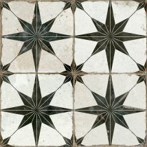 Carrelage Carreaux De Ciment Fs Star-n 45x45 – Etoile Noire Et Blanche - Bricoman