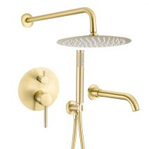 Valaz Baignoire-douche Murale En Or Brossé - Série Jucar - 20 Cm - Bricoman