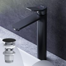 Mitigeur De Lavabo, Robinet De Lavabo Avec Bonde Clic Clac, Robinet De Lave-mains, Noir, Taille L, Fxa92222 Am.pm - Bricoman