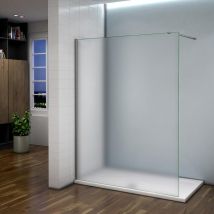 Aica 120x200cm Paroi De Douche Dépolie Pare-douche Sablé Paroi Fixe Douche À L'Italienne Avec Barre De Fixation 140cm - Bricoman