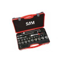 Sam Outillage - Coffret 27 outils 1/2′′ – Douilles 8‐32 mm, Coffret Robuste - Bricoman