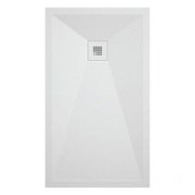 Receveur De Douche 80x130 Cm Extra Plat Onda En Résine Surface Ardoisée Blanc Grille Blanche - Bricoman