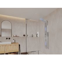 Colonne De Douche Hydromassante Thermostatique À Leds - 20 X 165cm - Argent - Felicita - Bricoman