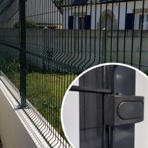 Kit 40m Grillage Rigide Gris 1.03m De Haut + Poteaux À Sceller Carré - Bricoman