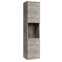 Armoire De Rangement De Montreal Hauteur 131 Cm - Beton Gris - Meuble De Rangement Haut Placard Meuble De Salle De Bain - Bricoman