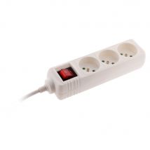 Bloc Multiprise 3 Prises 16a 2p+t Interrupteur - Blanc - Zenitech - Bricoman