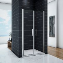 Porte De Douche Battante Verre Trempé Clair Ep.6mm - 120x197cm - Pivotant À 180° - Chromé - Installer En Niche - Bricoman