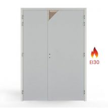 Bloc Porte Bois Coupe-feu Ei30 2 Vantaux Prem – 204x146 Cm – Huisserie 88x54 - Poussant Gauche - Bricoman