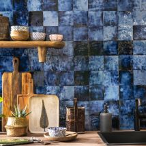 Carrelage Zellige Marocain Bleu Magique 10x10 Cm (vendu Par 0,5 M²) - Ro'ma Nature - Bricoman