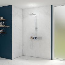 Panneau Mural Salle De Bain Kinedo Kinewall Ép. 3mm L 150cm H 202cm Couleur Marbre Blanc - Bricoman