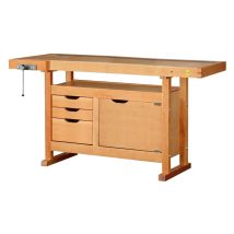 Etabli Bois 3 Tiroirs 1 Porte - H 0,82 X L 0,50 X L 1,50 M - Bricoman