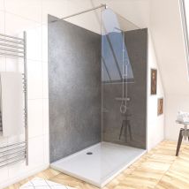 Pack De 2 Panneaux Muraux Pierre Silver Grey 90+120x210 Cm Avec Profilés Anodise Brillant - Stone'it - Bricoman