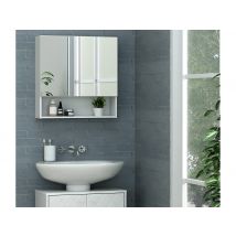 Armoire Murale De Salle De Bain Avec Miroir Et Niche - Blanc - Zumpa - Bricoman