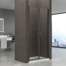 Kimiblack Porte De Douche Battante H 180 Cm Noir Largeur Réglable 100 À 103 Cm Verre Transparent - Tecnomat