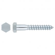 Tirefond À Visser Pour Bois - Tête Hexagonale - Filetage Partiel - Acier Zingué 10 X 70 - Boite De 100 - Bricoman