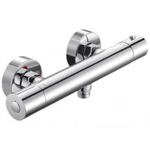 Mitigeur Thermostatique Douche Chromé,robinet Thermostatique De Douche Anti-brûlure Avec Bouton Sécurisé À 38°c ,mitigeur Douche - Bricoman