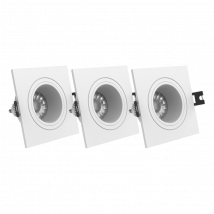 Xanlite - Lot 3 Spots Gu10 50w 2700k Carré Orientable Blanc Ip20 - Pack3sp50cab - Bricoman