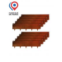 10pcs Bordure De Jardin Métal Acier Corten Brut 100x26,5cm Épaisseur 1,5mm - Madecoupesurmesure - Bricoman