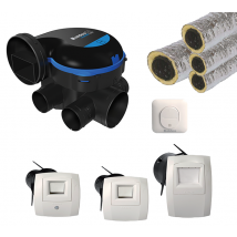 Kit Vmc Simple Flux Hygroreglable + Bouton Poussoir + Gaines - Easyhome Hygro Premium Mw Piles Aldes - 11033034kit - Bricoman