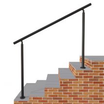 Garde-corps 150cm Noir, 1 Main Courante, Sans Traverses, Inox 201, Intérieur Et Extérieur, Design Moderne - Kit Complet - Bricoman